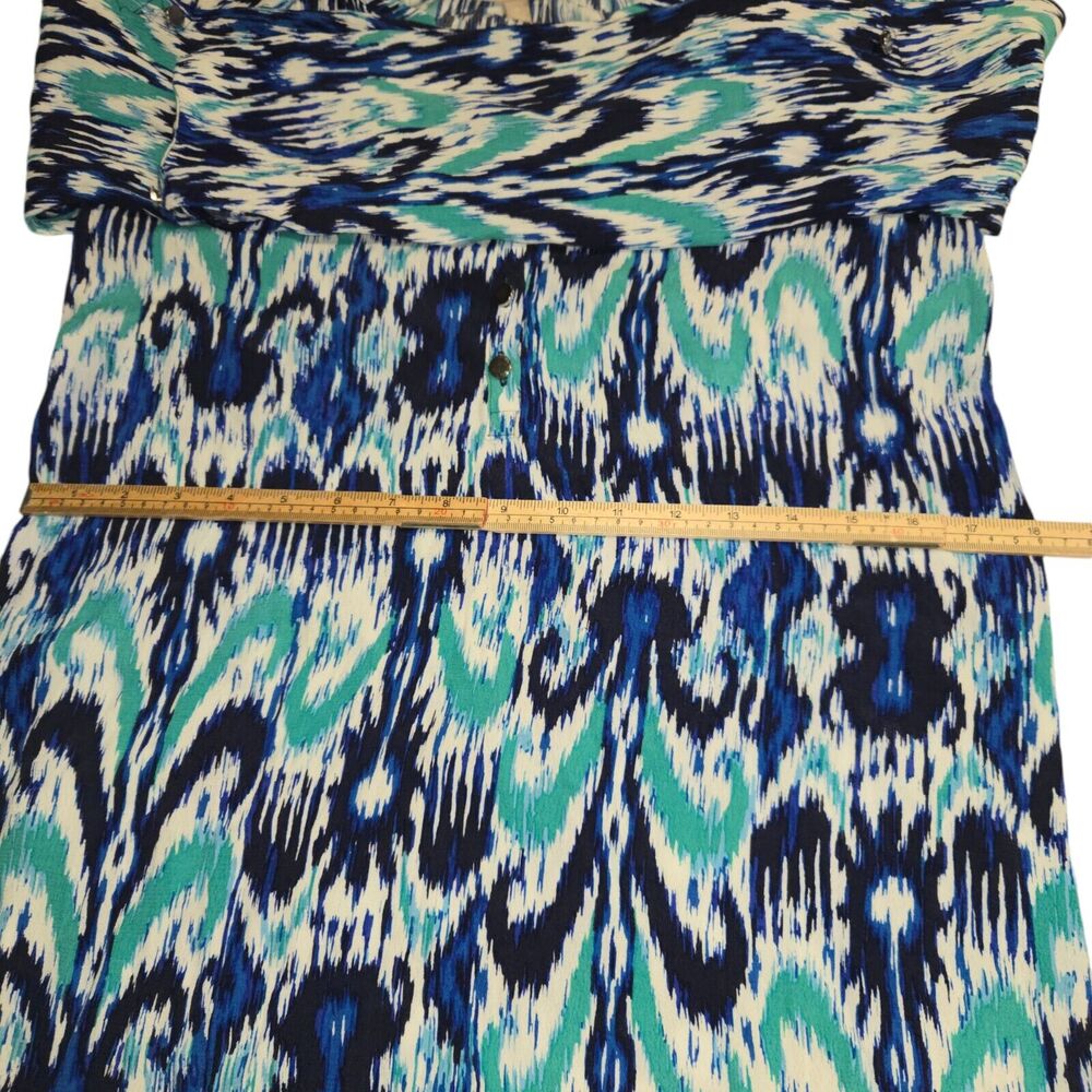 Banana Republic Womens Size 0 Shirt Dress Roll Tab Long Sleeves‎ Blue Green Mini - Picture 10 of 14